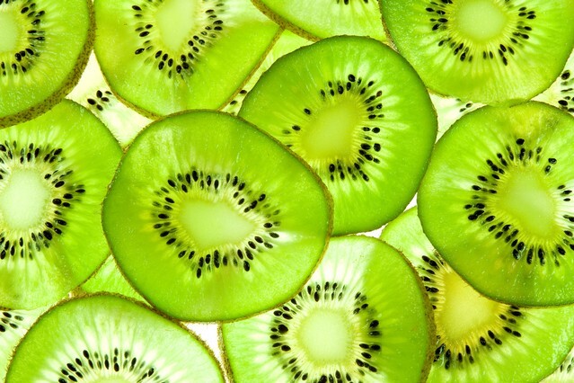 Abstract photo of a green kiwi fruit